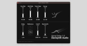 Davisynth Audio offers Spiral Delay, a FREE creative delay effect for macOS and Windows