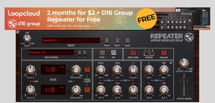 Repeater delay plugin is FREE with Loopcloud subscription until January 7
